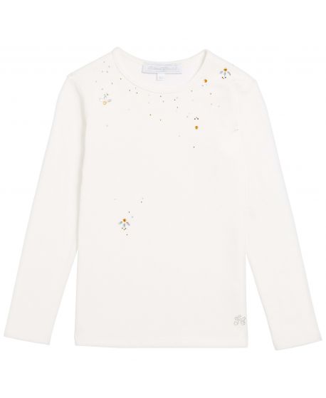 Camiseta Niña Crudo Detalles Strass Tartine et Chocolat
