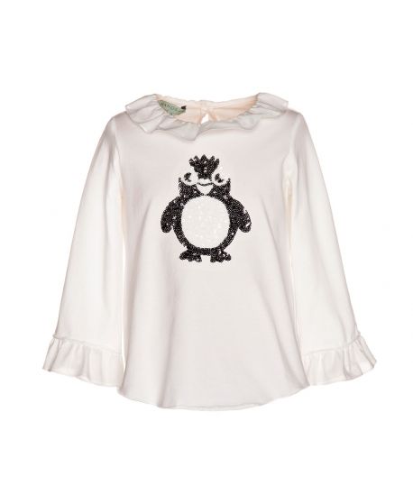 Camiseta Punto Crudo Nanos Niña Pingüino