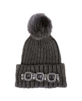 Gorro Niña Miss Grant Gris Pompon