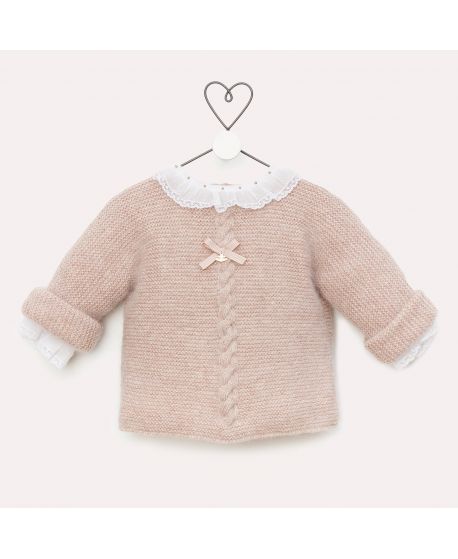 Jersey Bebe Trenza Cashmere Vison Casilda y Jimena