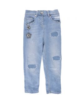 Pantalon Vaquero Niña Miss Grant Rotos Claro