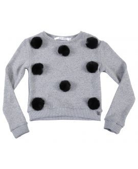 Jersey Niña L:U L:U Gris Detalle Pompones