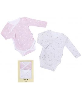 Body Bebe Niña Baby Tous Kit Rosa y Blanco