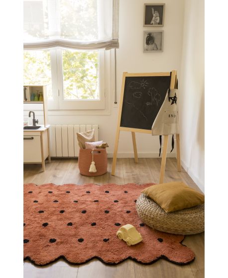 Alfombra Lavable Lorena Canals Biscuit Terracota - Negro