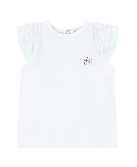 Camiseta Bebe Niña TARTINE ET CHOCOLATE Blanca Logo Strass