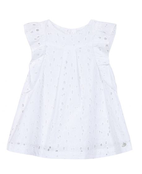 Vestido Bebe Niña TARTINE ET CHOCOLAT Blanco Encaje Bordado