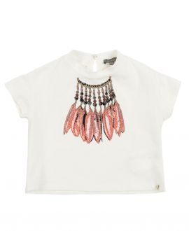 Camiseta Niña MICROBE Plumas Strass