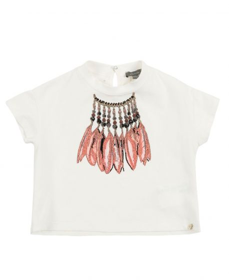 Camiseta Niña MICROBE Plumas Strass