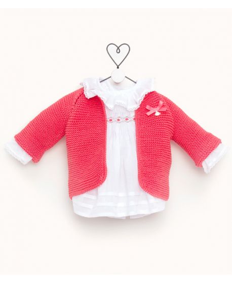 Chaqueta Bebe Niña CASILDA Y JIMENA Punto Coral