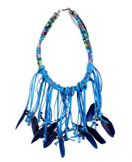 Collar Niña MISS GRANT Azul Plumas