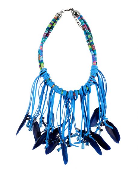 Collar Niña MISS GRANT Azul Plumas