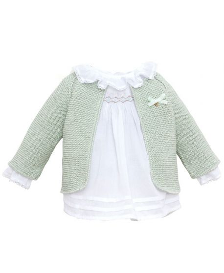 Chaqueta Bebe Niña CASILDA Y JIMENA Punto Menta