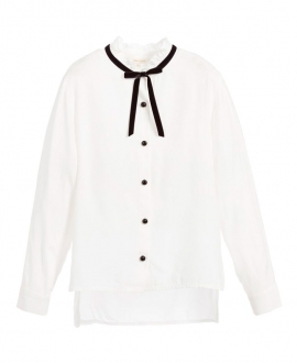 Camisa Niña MISS GRANT Blanca Lazo Cuello