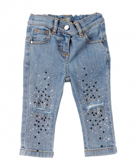 Pantalon Vaquero Bebe Niña MICROBE Tachuelas