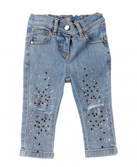 Pantalon Vaquero Bebe Niña MICROBE Tachuelas