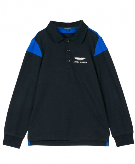 Polo Niño ASTON MARTIN Marino Detalle Hombros