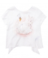 Camiseta Niña MONNALISA Cisne con Strass y Pluma