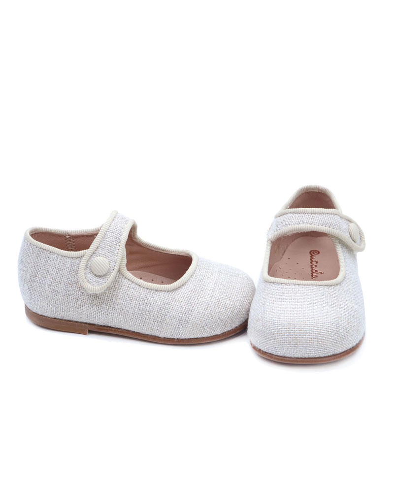 Merceditas Bebe Ni a ELI Lino Metal Taupe Ro Infantil