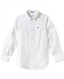 Camisa Niño LACOSTE Oxford Blanca