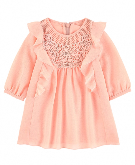 Vestido Bebé Niña CHLOÉ Crepe Rosa