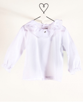 Camisa Bebe CASILDA Y JIMENA Roseta Lencera Blanca