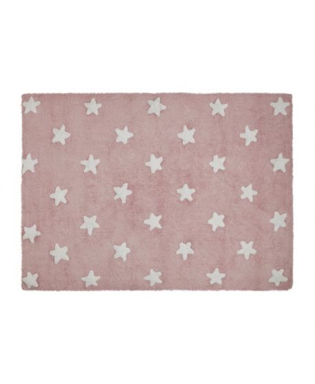 Alfombra Lavable Lorena Canals Rosa Stars White