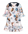 Vestido Niña MONNALISA Azul Estampado Cenicienta