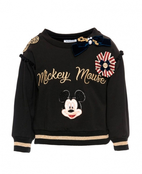 Sudadera Niña MONNALISA Negra Mickey - Ro Infantil