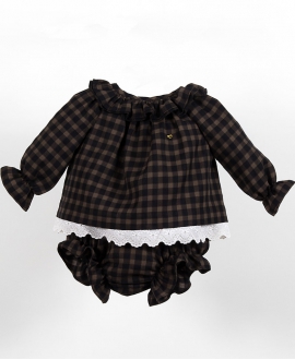 Conjunto Bebe Niña CASILDA Y JIMENA Vichy Negro