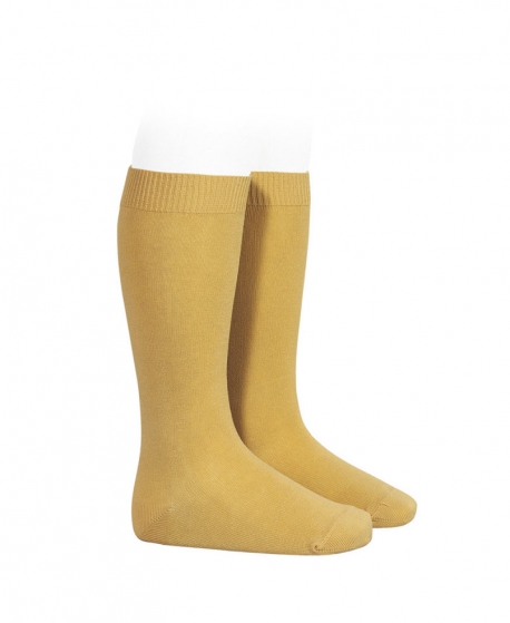 Calcetines Altos CONDOR Punto Liso Curry