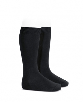 Calcetines Altos CONDOR Punto Liso Negro