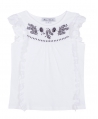 Camiseta Niña TARTINE ET CHOCOLAT Blanca Bordado Marino