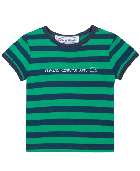 Camiseta Niño TARTINE ET CHOCOLAT Rayas Marino Verde