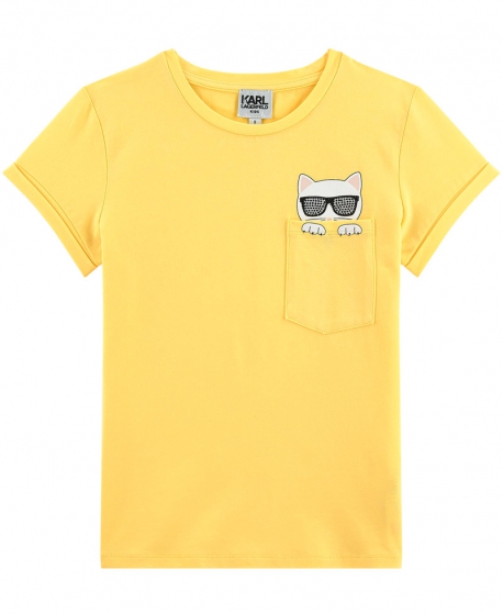 Camiseta Niña KARL LAGERFELD Amarilla Choupette