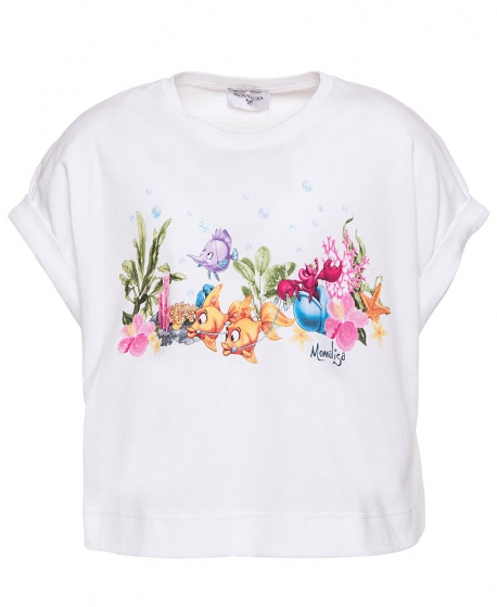 Camiseta Niña MONNALISA Blanca La Sirenita