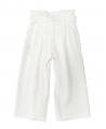 Pantalón Niña MONNALISA Blanco Tiro Alto Lazo
