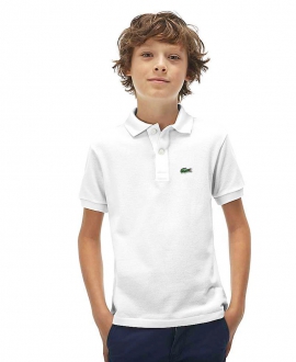 Polo Niño LACOSTE Piqué Blanco
