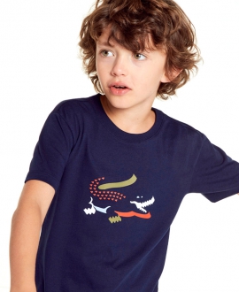 Camiseta Niño LACOSTE Marino Cocodrilo