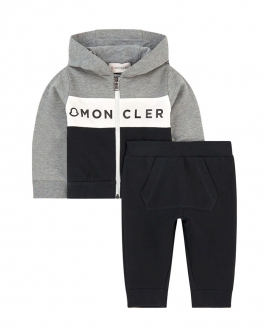 Chándal Bebe Niño MONCLER Gris y Negro