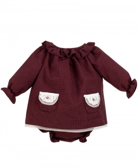 Conjunto CASILDA Y JIMENA Burdeos Bolsillo Lencero