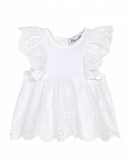 Camiseta Bebé Niña TARTINE ET CHOCOLAT Blanca Perforada