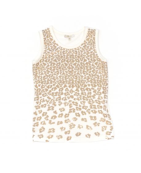Camiseta Miss Grant Niña Crudo Detalles Dorados
