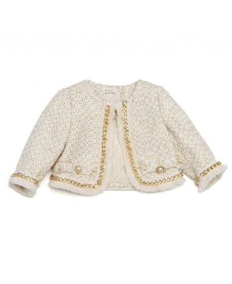 Chaqueta Microbe Niña Modelo Chanel Crudo