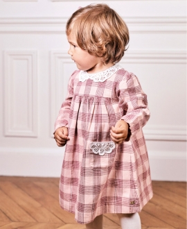 Vestido Bebé Niña TARTINE ET CHOCOLAT Cuadros Puntilla