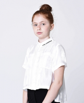 Camisa Niña KARL LAGERFELD Blanca Irregular