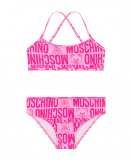 Bikini Niña MOSCHINO Fuxia Teddy Logo