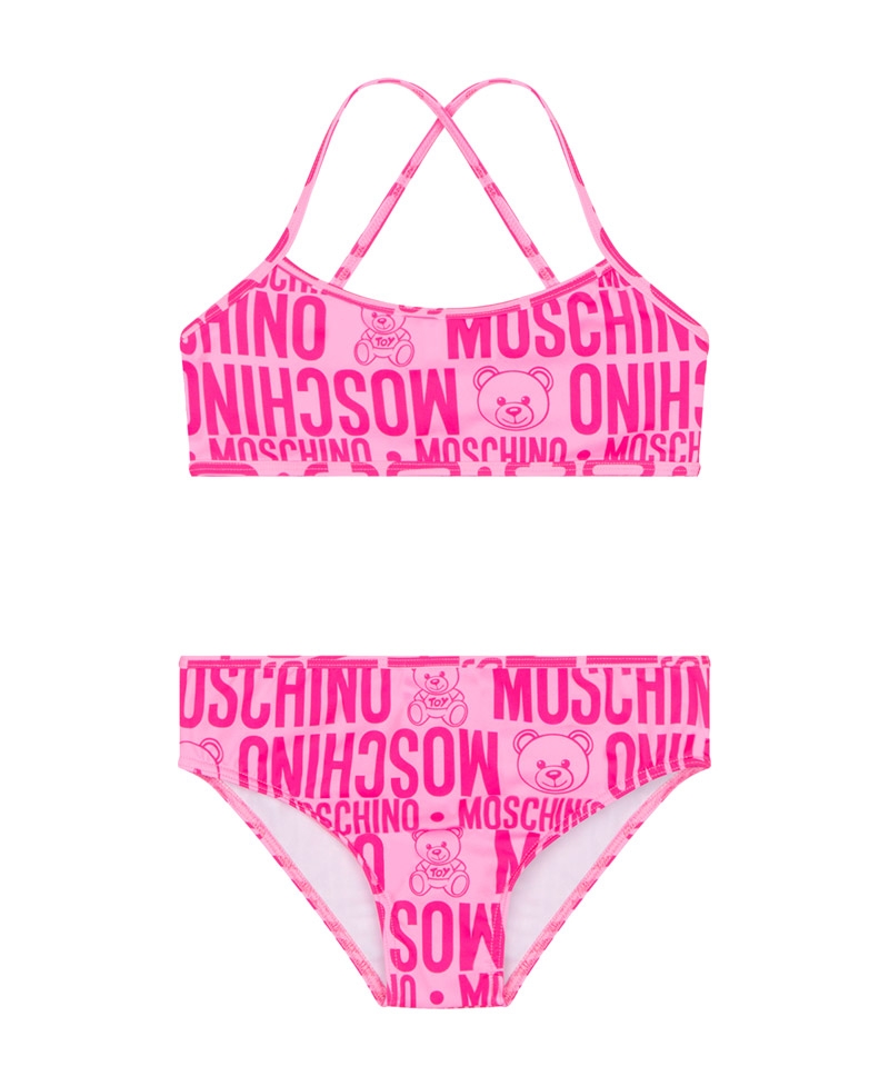 Bikini Niña MOSCHINO Fuxia Logo - Ro Infantil