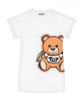 Vestido Niña MOSCHINO Felpa Teddy Bear Blanco