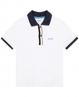 Polo Niño BOSS Blanco