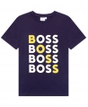 Camiseta Niño BOSS Marino Letras